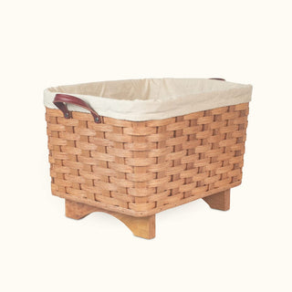 Cloth Liner For Fireplace Hearth & Large Magazine Basket Cream