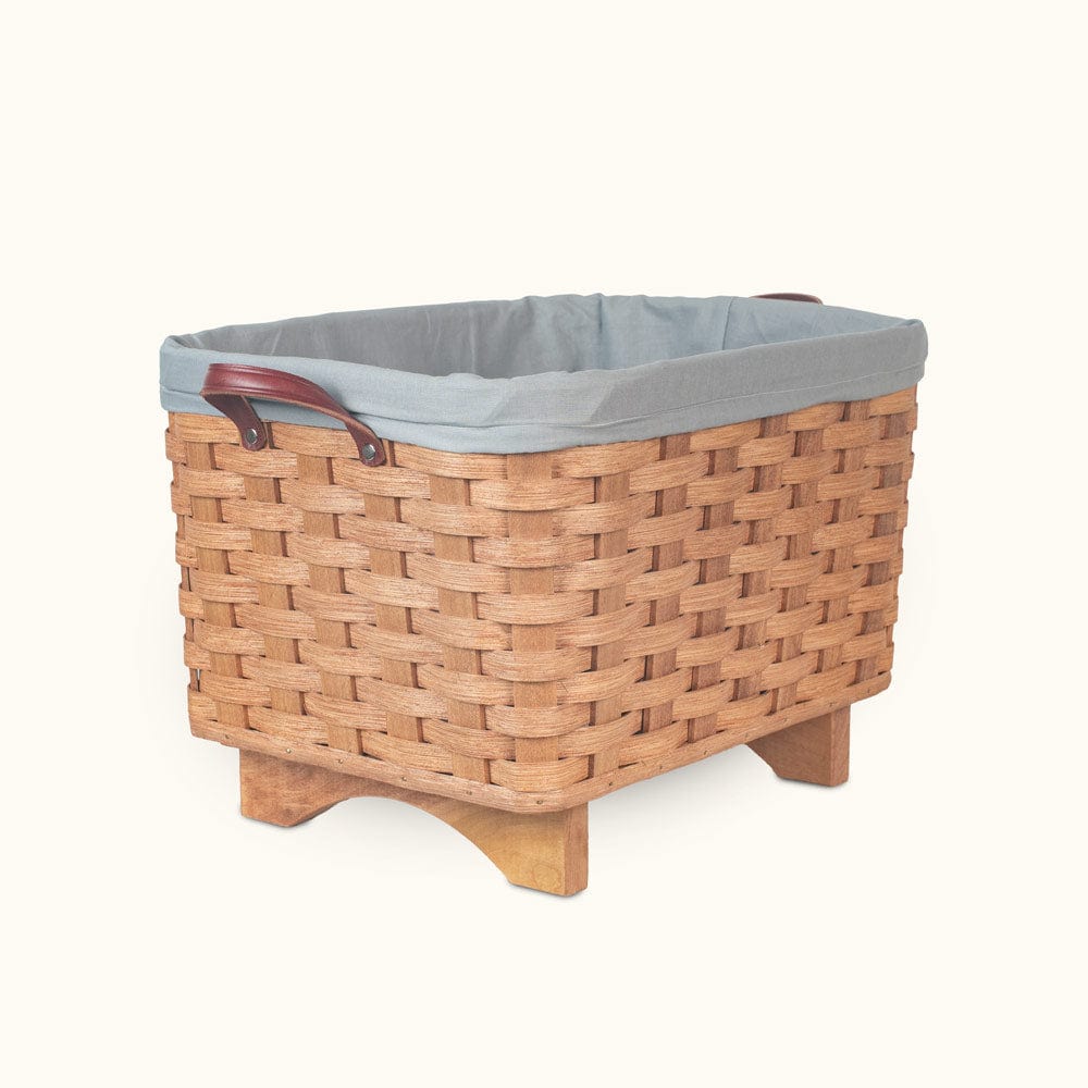 Cloth Liner For Fireplace Hearth & Large Magazine Basket Gray