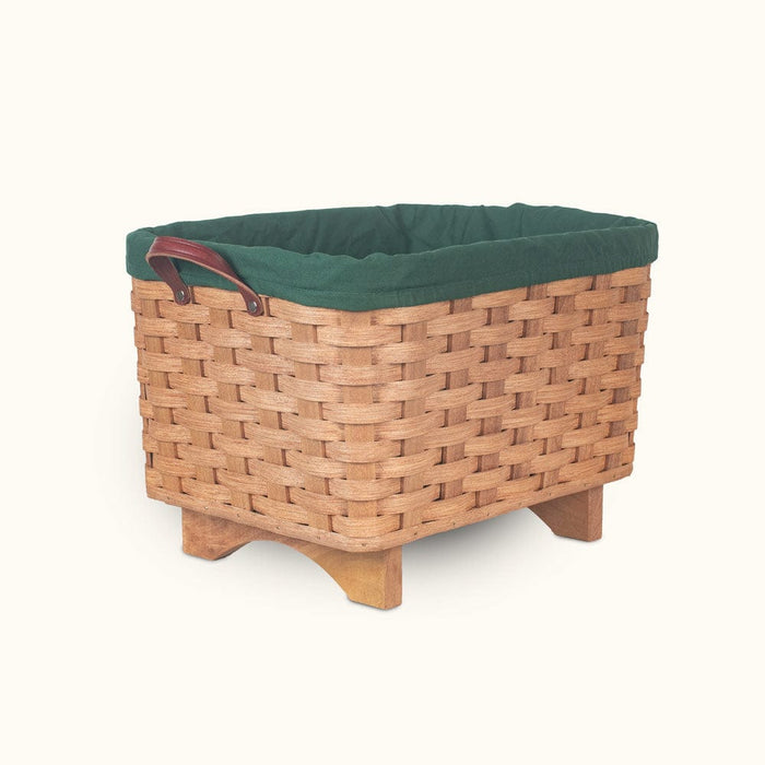 Cloth Liner For Fireplace Hearth & Large Magazine Basket Green
