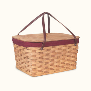 Hand Sewn Cloth Liner For Large Classic Picnic Basket Wine