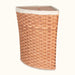 Hand Sewn Cloth Liner For Large Corner Hamper Basket Cream