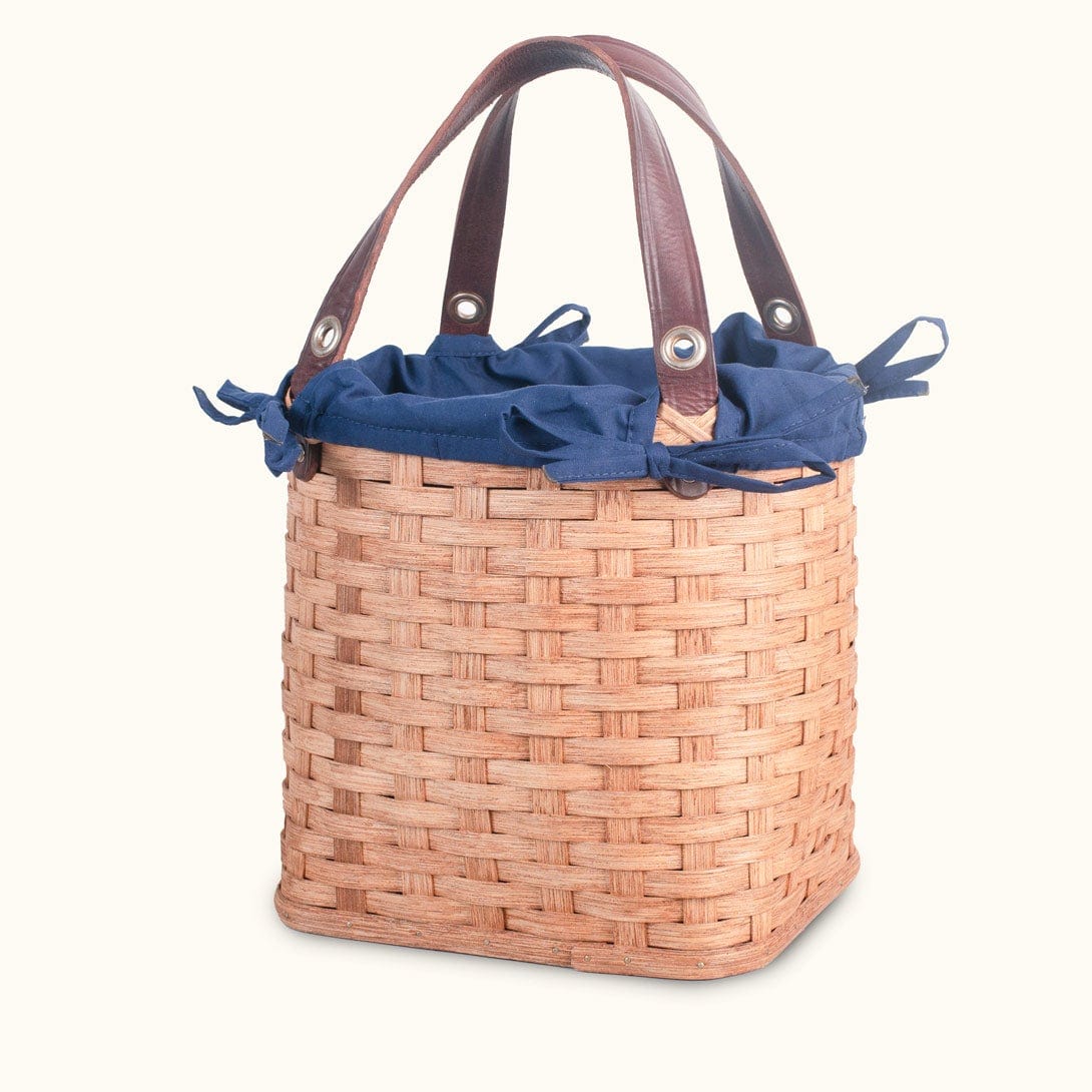 Hand Sewn Liner for Crochet & Knitting Tote Blue