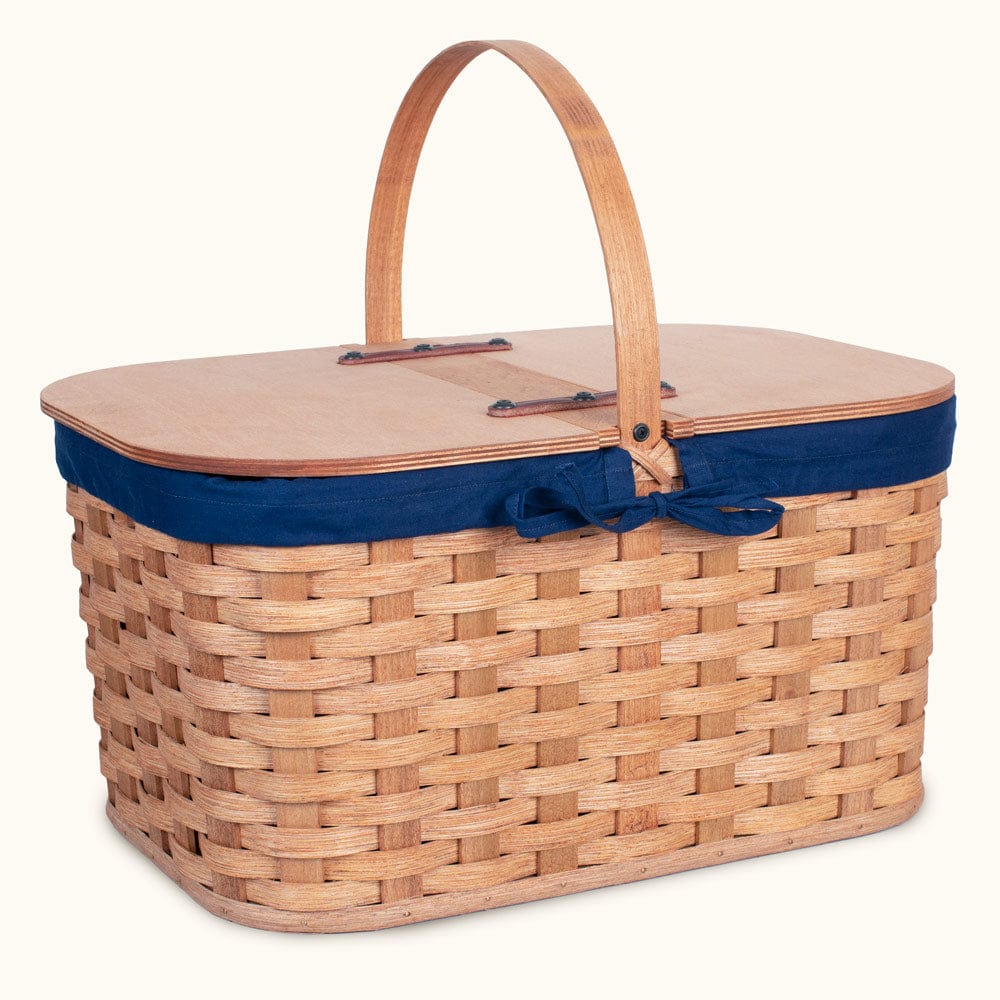 Optional Liner for Large Vintage Picnic Basket Blue