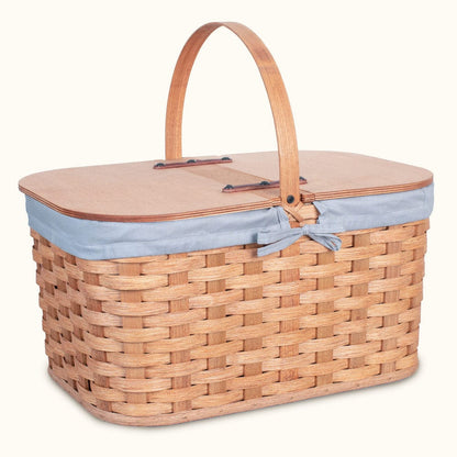 Optional Liner for Large Vintage Picnic Basket Gray