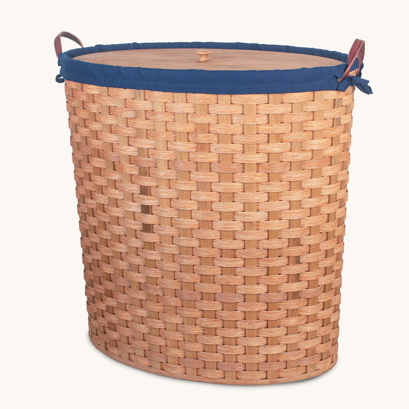 Oval Hamper Liner | Heavy Amish Hand Sewn Cloth Liner Blue