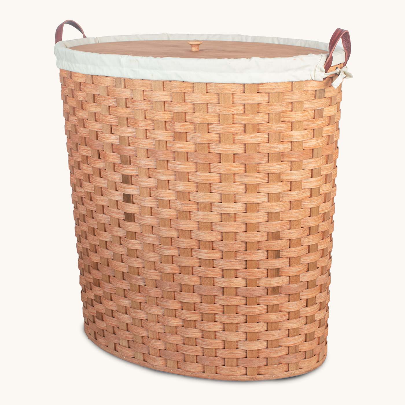 Oval Hamper Liner | Heavy Amish Hand Sewn Cloth Liner Cream