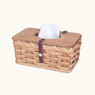 Amish Handmade Rectangular Tissue Box Cover Basket Plain