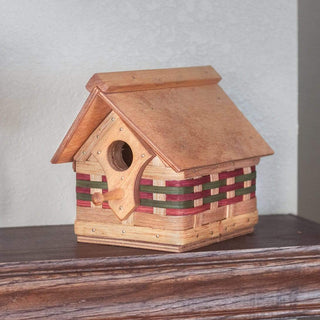 Vintage Wicker Amish Bird House: Rustic Wooden Cottage Design