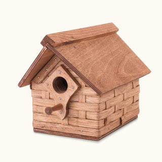 Vintage Wicker Amish Bird House: Rustic Wooden Cottage Design Plain