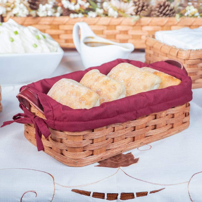 Amish Made Small Bread & Dinner Roll Basket Plain