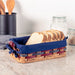 Amish Made Small Bread & Dinner Roll Basket Wine & Blue