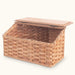 Amish Corner Bread Box | Rustic Woven Wooden Countertop Storage