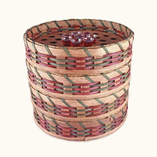 Amish Made Woven Wood Communion Cup Tray Basket