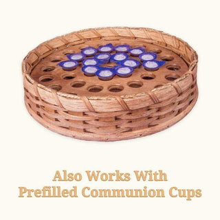 Amish Made Woven Wood Communion Cup Tray Basket