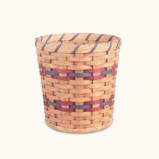 Deep Church Offering Basket | Large Wicker Collection Basket (10" Tall) Wine & Blue