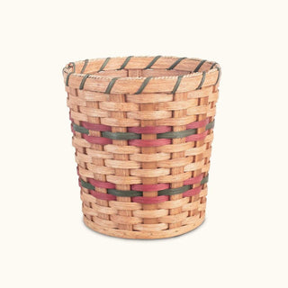 Deep Church Offering Basket | Large Wicker Collection Basket (10" Tall) Wine & Green