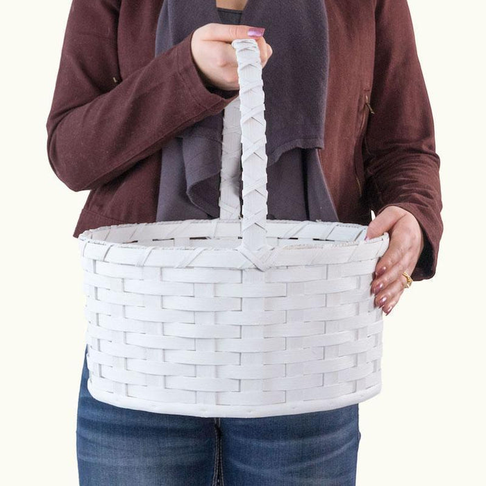 Gingerich Family Heirloom Easter Basket | Extra-Large Round Farmhouse White - Amish Wicker