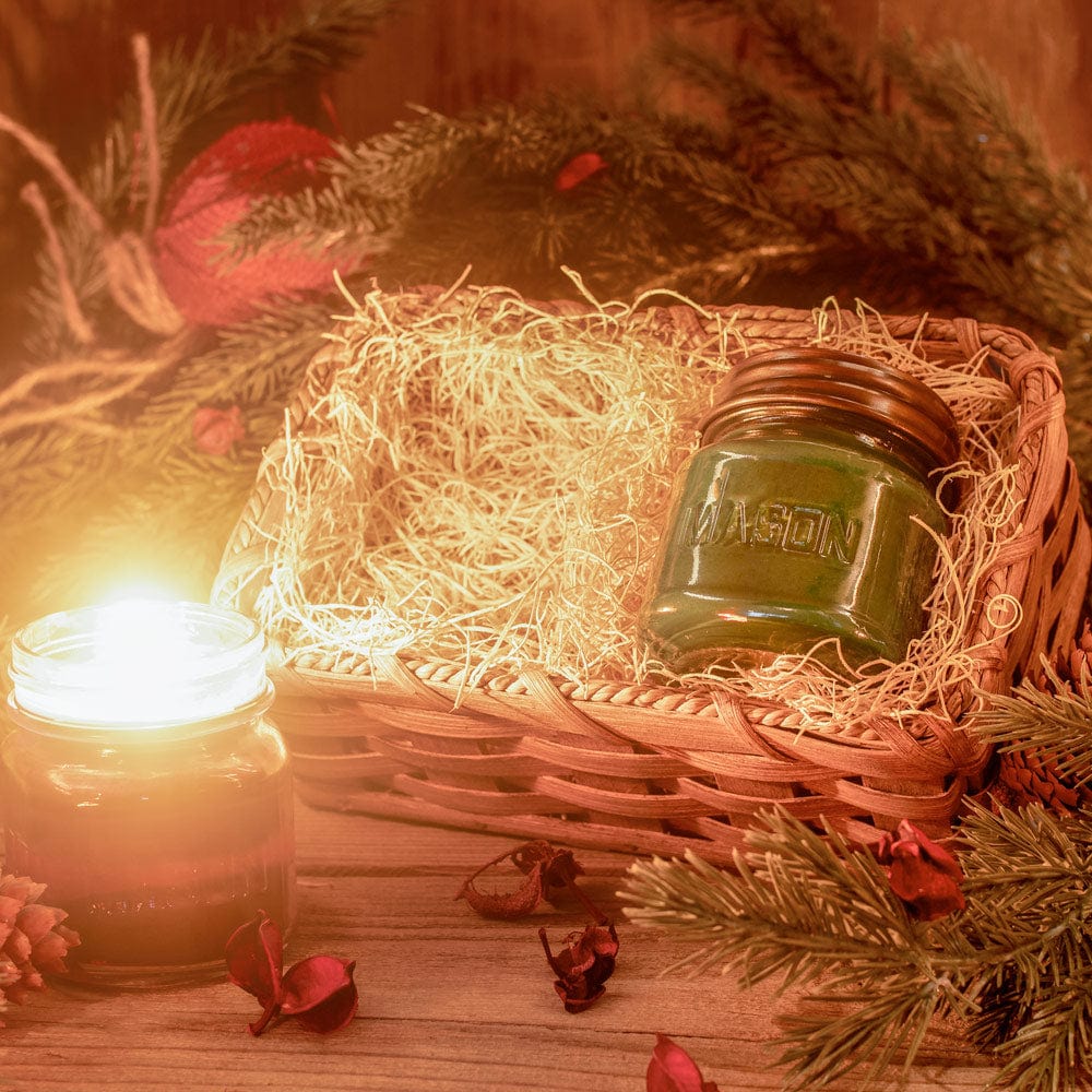 Amish Christmas Candles Gift Basket | Farmhouse Soy Candle Gift Set