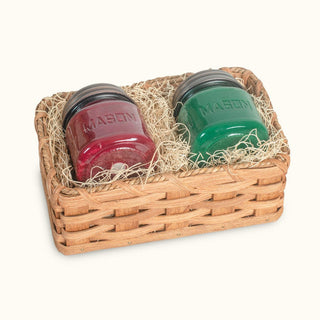 Amish Christmas Candles Gift Basket | Farmhouse Soy Candle Gift Set
