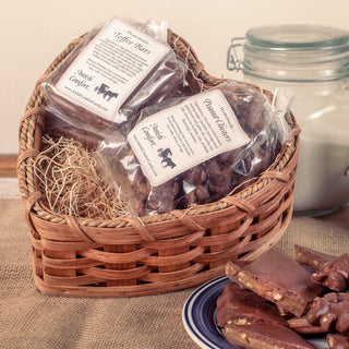 Heart Shaped Chocolate Gift Basket | Peanut Clusters & Toffee Bars