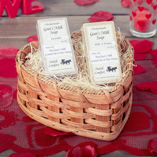 Heart Shaped Goat Soap Gift Basket | Fresh Amish Goat Soap Gift Set