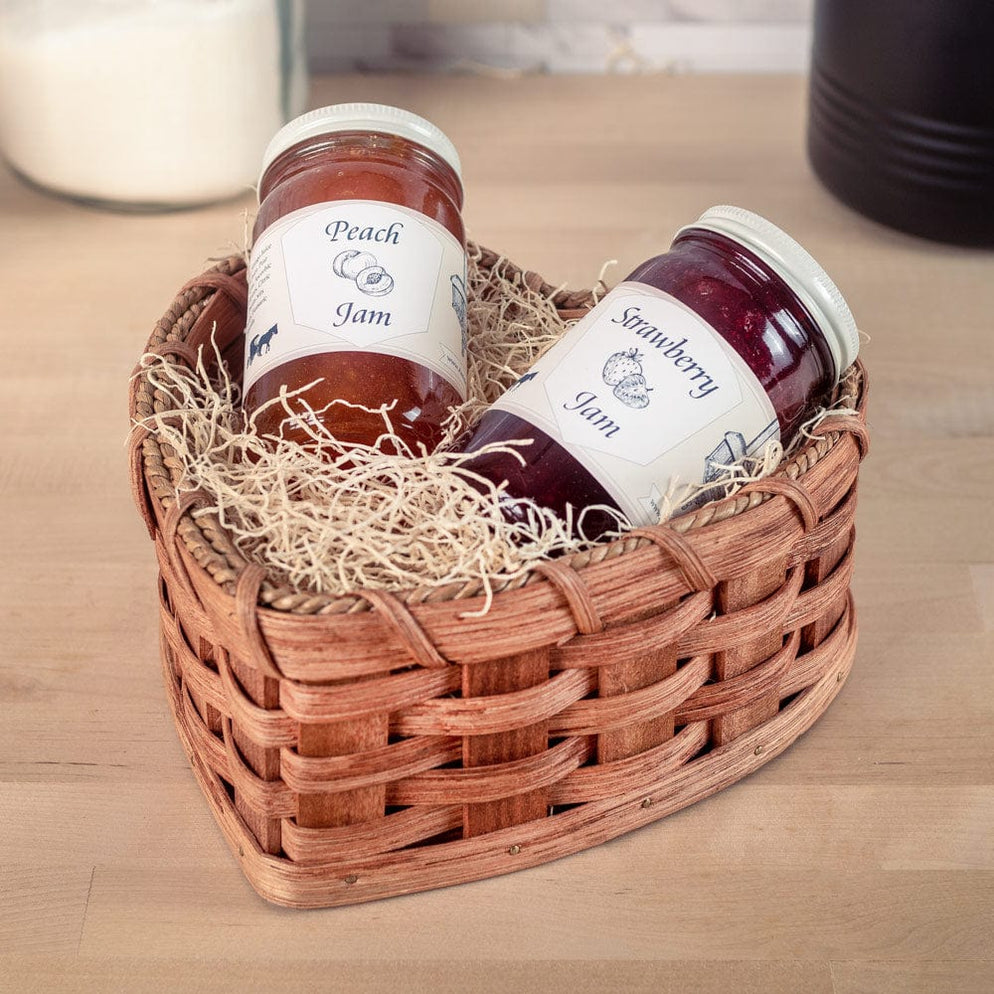Heart Shaped Jam Gift Basket Amish Homemade Jam Basket Gift Set