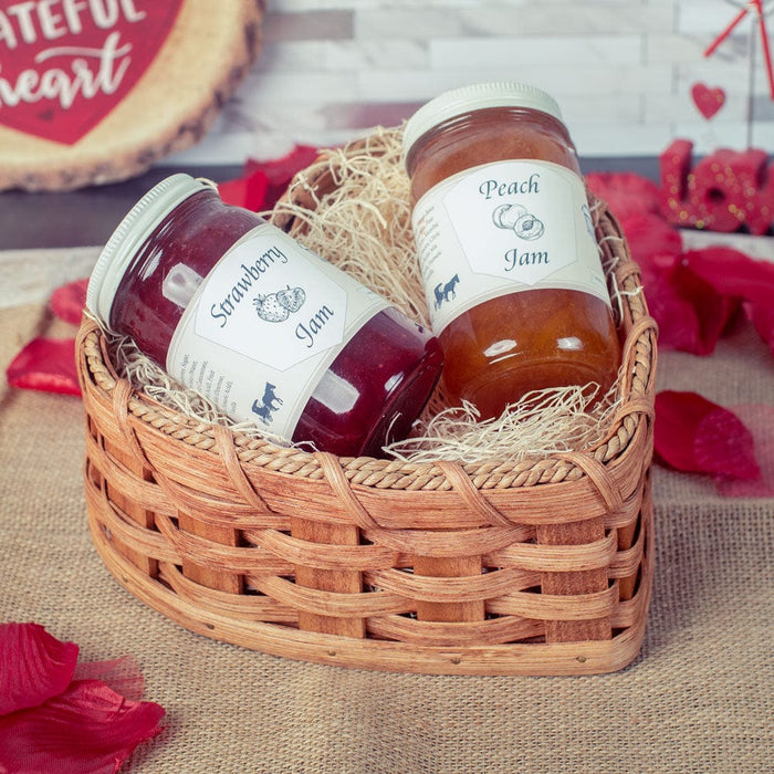Heart Shaped Jam Gift Basket | Amish Homemade Jam Basket Gift Set
