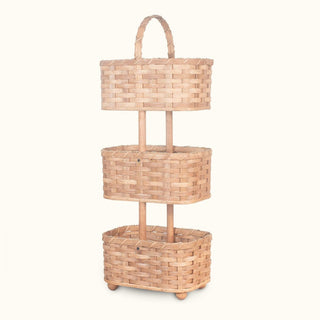 3 Tier Organizer Baskets | Extra Large Amish Wicker Decorative Storage