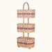3 Tier Organizer Baskets | Extra Large Amish Wicker Decorative Storage Wine & Blue