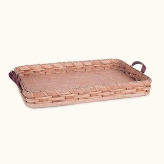 Coffee Table Tray | Decorative Amish Wicker Serving Tray w/Handles