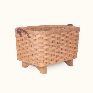 Fireplace Hearth & Large Magazine Basket: Amish Woven Wood