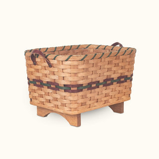 Fireplace Hearth & Large Magazine Basket: Amish Woven Wood