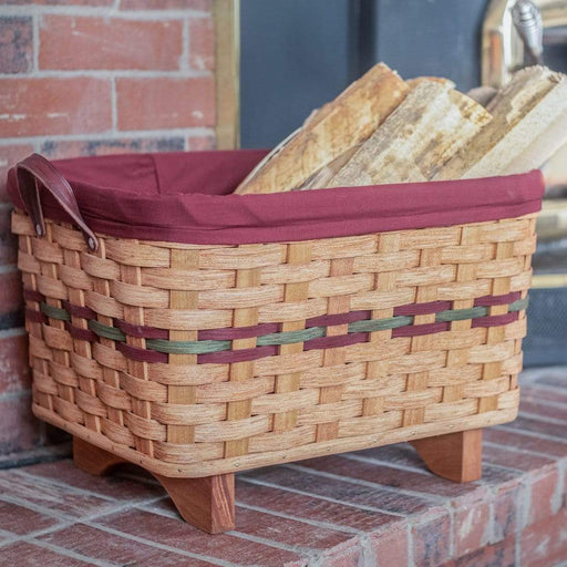 Basket Side Table  Amish Wicker 2-Tier Storage Basket End Table