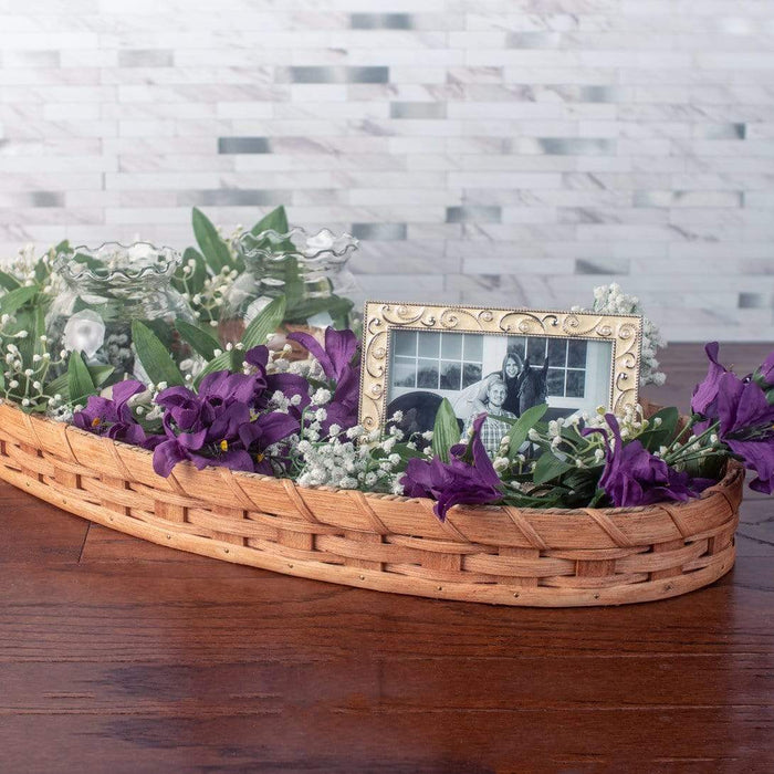 Large Oval Centerpiece Display Basket | Amish Rustic Table Center Piece Plain