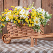 Rustic Farmhouse Wheelbarrow | Large Amish Decorative Table Decor Plain