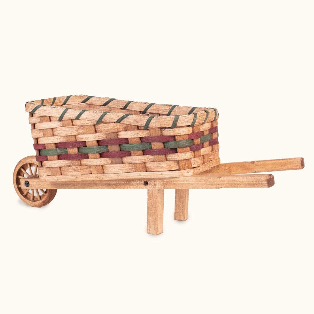 Rustic Farmhouse Wheelbarrow | Large Amish Decorative Table Decor Wine & Green