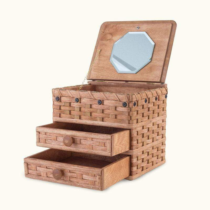Vintage Jewelry Box Amish Woven Wooden Storage w/Drawers — Amish Baskets
