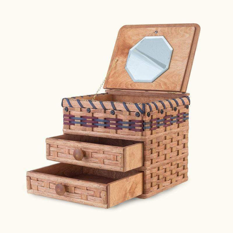 Vintage Jewelry Box Amish Woven Wooden Storage w/Drawers — Amish Baskets