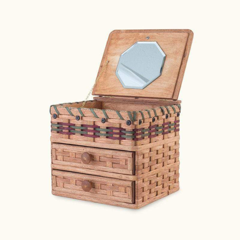 Vintage Jewelry Box Amish Woven Wooden Storage w/Drawers — Amish Baskets