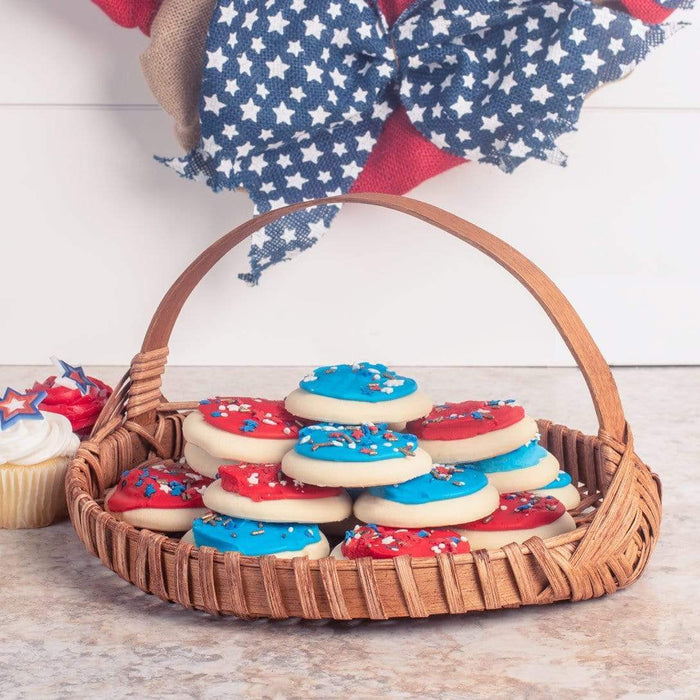 Cookie Serving Tray | Wicker Counter Storage for Fruit, Snacks & More Plain