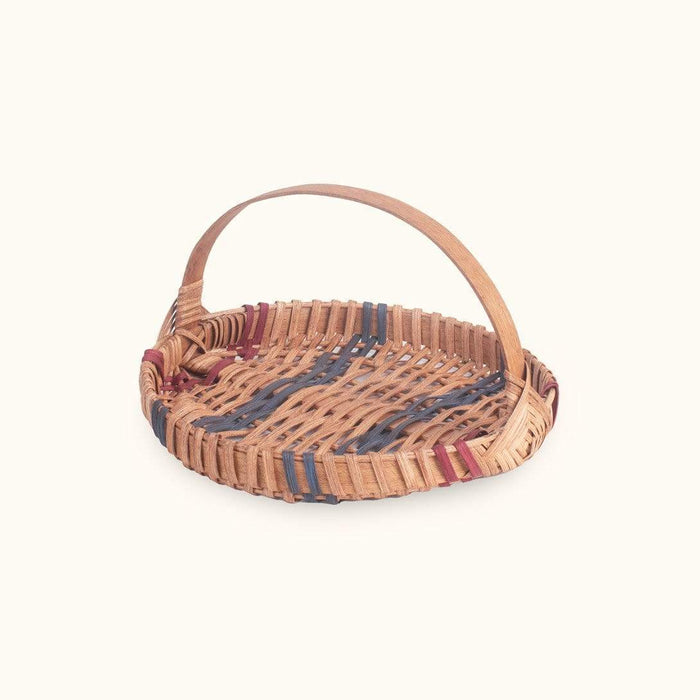 Cookie Serving Tray | Wicker Counter Storage for Fruit, Snacks & More Wine & Blue