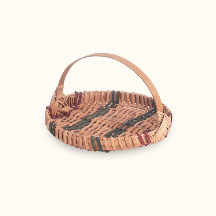Cookie Serving Tray | Wicker Counter Storage for Fruit, Snacks & More Wine & Green
