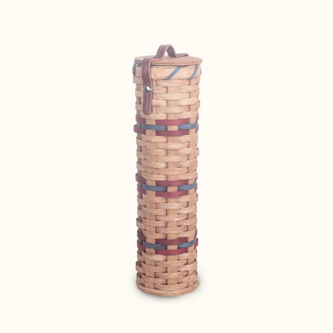 Knitting Needle Holder | Amish Needle & Crochet Hook Storage Case Wine & Blue