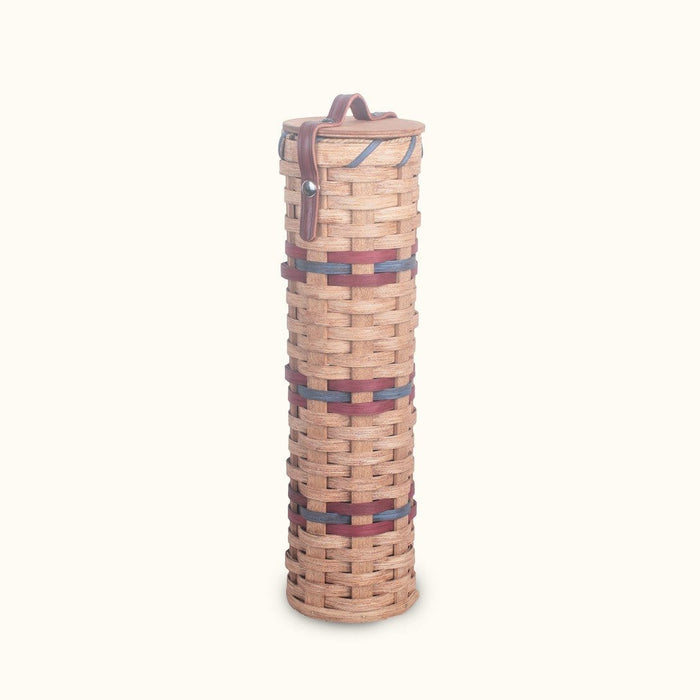 Knitting Needle Holder | Amish Needle & Crochet Hook Storage Case Wine & Blue