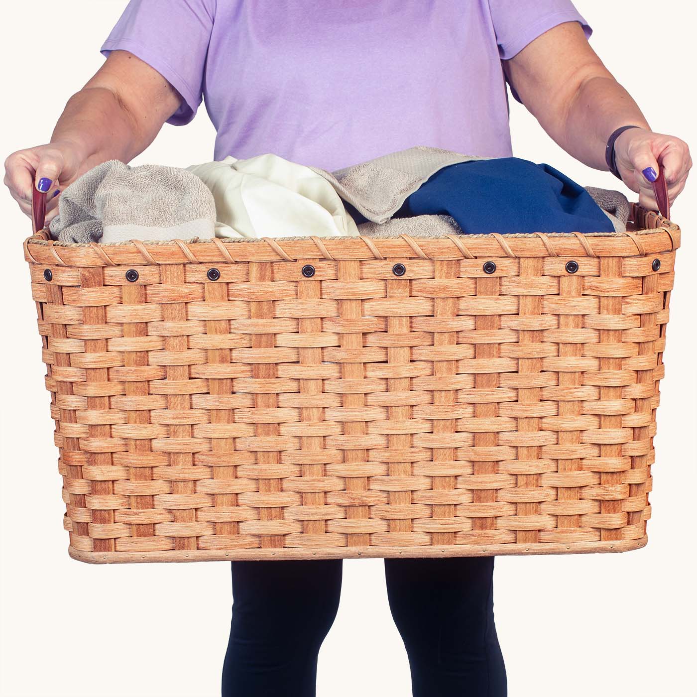 2 Bushel Laundry Basket | Huge Amish Wicker Storage Hamper Plain