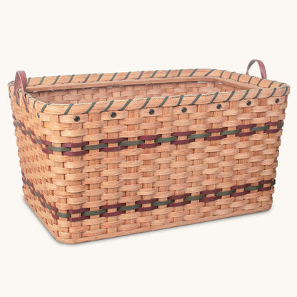 2 Bushel Laundry Basket | Huge Amish Wicker Storage Hamper Wine & Green
