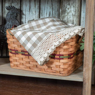 Medium Wicker Laundry Basket - Amish Handmade (Liner Optional) Wine & Green