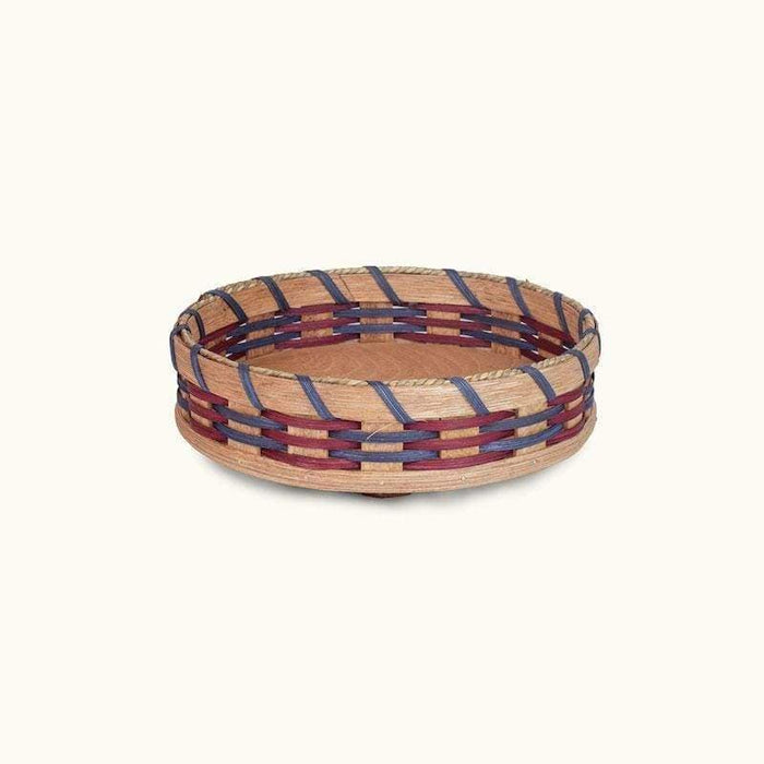 Amish Made 10 Inch Tabletop Lazy Susan Basket Wine & Blue