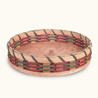 Amish Made 12 Inch Tabletop Lazy Susan Basket Wine & Green
