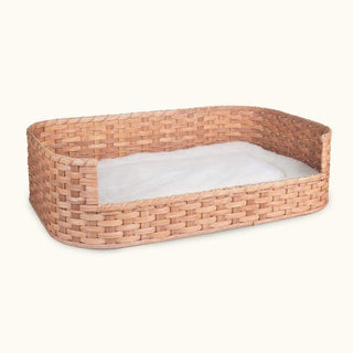 Large Wicker Basket Dog Bed | Amish Handmade Woven Wood